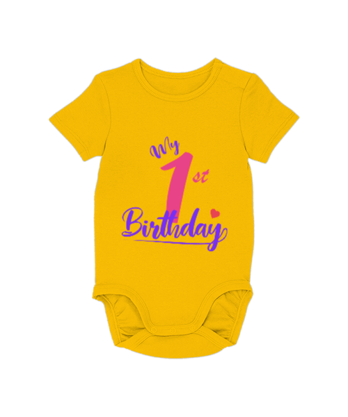 Tisho - 1. Doğum Günü Bebek Sarı Bebek Zıbını