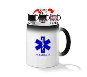 112 ACİL SAĞLIK EMS EMERGENCY MEDICAL SERVICE PARAMEDİK SAĞLIK PERSONELİ PARAMEDIC SİHİRLİ SICAK SUD Sihirli Kupa Bardak - Thumbnail