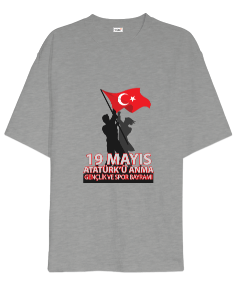 Tisho - 19 MAYIS ATATÜRKÜ ANMA GENÇLİK VE SPOR BAYRAMI Oversize Unisex Tişört