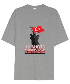 19 MAYIS ATATÜRKÜ ANMA GENÇLİK VE SPOR BAYRAMI Oversize Unisex Tişört - Tisho