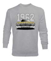  1962 Chevy Impala Altın Renkli Özel Seri2 Gri Erkek Sweatshirt - Thumbnail