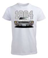 1964 Chevrolet Impala Beyaz Çift Taraf-2 Beyaz Erkek Tişört - Thumbnail