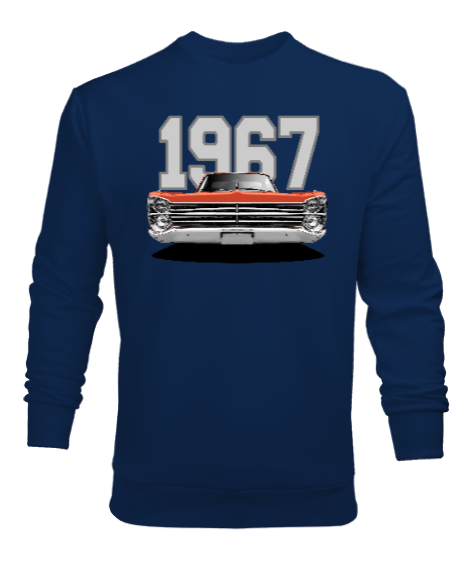 Tisho - 1967-Plymouth-Copper-Çift-Taraflı-3 Lacivert Erkek Sweatshirt
