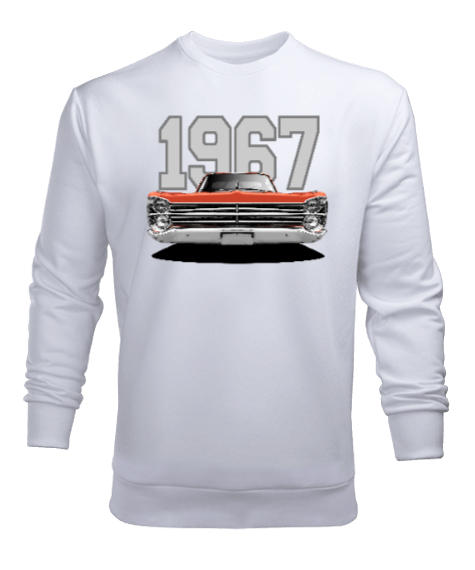 Tisho - 1967-Plymouth-Copper-Çift-Taraflı Beyaz Erkek Sweatshirt