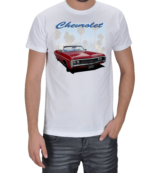 Tisho - 1969 Chevrolet Kırmızı Convertible Erkek Tişört