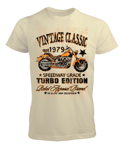 1979 Vintage Classic Turbo Edition Motorcycle illustration Erkek Tişört