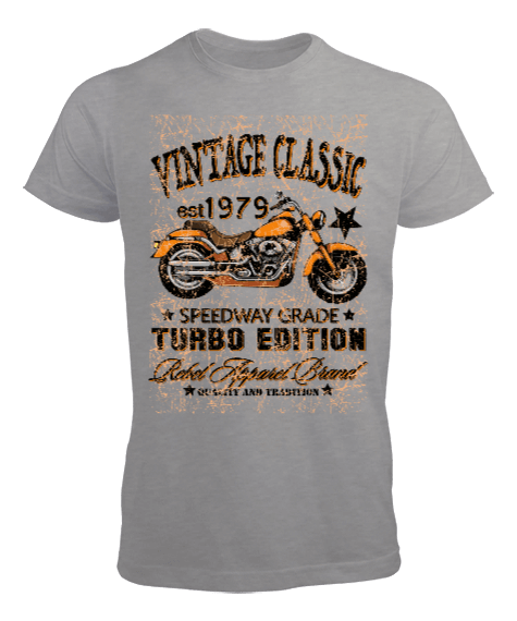 1979 Vintage Classic Turbo Edition Motorcycle illustration Erkek Tişört