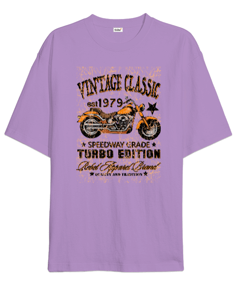 Tisho - 1979 Vintage Classic Turbo Edition Motorcycle illustration Oversize Unisex Tişört