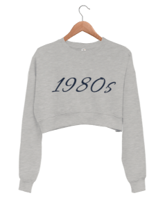 1980s Kadın Crop Sweatshirt