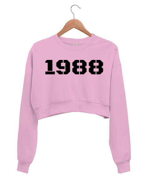 Tisho - 1988 collection Pembe Kadın Crop Sweatshirt