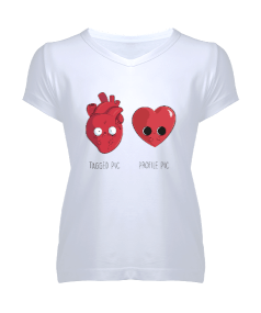 2 KALP Kadın V Yaka Tişört - Tisho