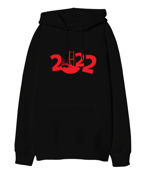 Tisho - 2022 İstanbul Oversize Unisex Kapüşonlu Sweatshirt