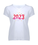 Tisho - 2023 Beyaz Kadın V Yaka Tişört