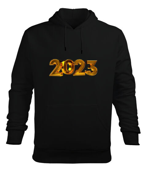 Tisho - 2023 Siyah Erkek Kapüşonlu Hoodie Sweatshirt