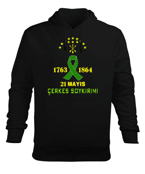  21 mayıs 1864,Çerkes Bayrağı, adiga bayrağı,Çerkes logosu. Erkek Kapüşonlu Hoodie Sweatshirt - Tisho
