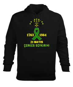  21 mayıs 1864,Çerkes Bayrağı, adiga bayrağı,Çerkes logosu. Erkek Kapüşonlu Hoodie Sweatshirt - Tisho