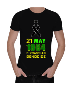 21 mayıs 1864,Çerkes Bayrağı, adiga bayrağı,Çerkes logosu. Erkek Regular Kesim Tişört - Tisho