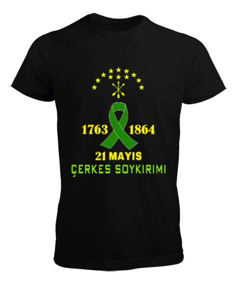 21 mayıs 1864,Çerkes Bayrağı, adiga bayrağı,Çerkes logosu. Erkek Tişört - Tisho