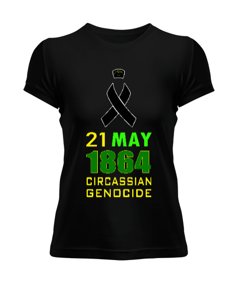 21 mayıs 1864,Çerkes Bayrağı, adiga bayrağı,Çerkes logosu. Kadın Tişört - Tisho