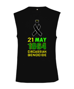 21 mayıs 1864,Çerkes Bayrağı, adiga bayrağı,Çerkes logosu. Kesik Kol Unisex Tişört - Tisho