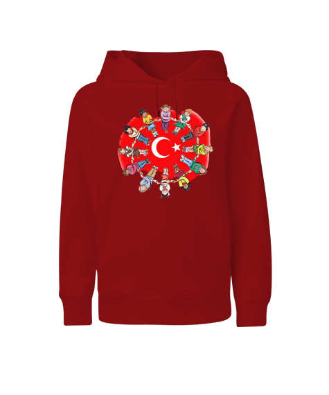 Tisho - 23 Nisan 1920 Ulusal Egemenlik ve Çocuk Bayramı Çocuk Unisex Hoodie Kapüşonlu