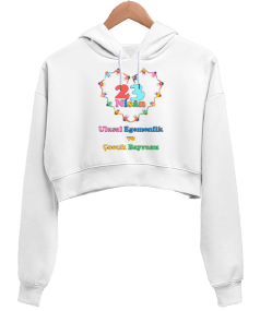 Tisho - 23 Nisan hoodie Kadın Crop Hoodie Kapüşonlu Sweatshirt