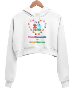 23 Nisan hoodie Kadın Crop Hoodie Kapüşonlu Sweatshirt - Tisho