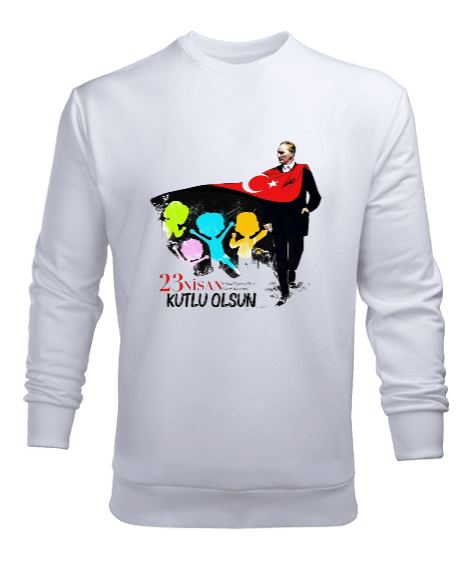 Tisho - 23 Nisan Ulusal Egemenlik ve Çocuk Bayramı Baskılı Erkek Sweatshirt