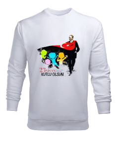23 Nisan Ulusal Egemenlik ve Çocuk Bayramı Baskılı Erkek Sweatshirt - Tisho