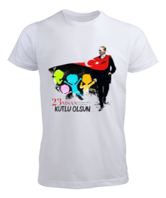 23 Nisan Ulusal Egemenlik ve Çocuk Bayramı Baskılı Erkek Tişört - Tisho