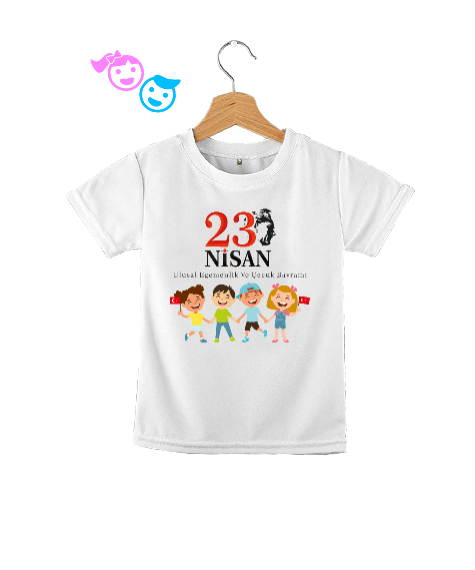 Tisho - 23 Nisan Ulusal Egemenlik ve Çocuk Bayramı Beyaz Çocuk Unisex