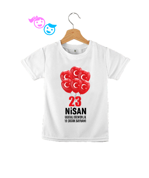 Tisho - 23 Nisan Ulusal Egemenlik ve Çocuk Bayramı Beyaz Çocuk Unisex