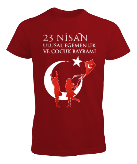 23 Nisan Ulusal Egemenlik ve Çocuk Bayramı ,Türkiye,Türkiye bayrağı. Erkek Tişört - Tisho