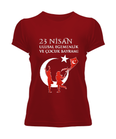 23 Nisan Ulusal Egemenlik ve Çocuk Bayramı ,Türkiye,Türkiye bayrağı. Kadın Tişört - Tisho