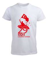 29 Ekim Beyaz Erkek Tişört - Tisho