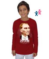 29 EKİM ÇOCUK İLKOKUL Kırmızı Çocuk Unisex Uzunkollu - Tisho