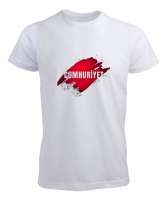 29 Ekim Cumhuriyet Bayramı Baskılı Beyaz Erkek Tişört - Tisho