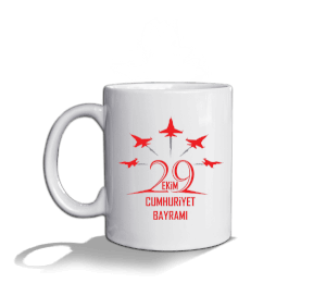Tisho - 29 Ekim Cumhuriyet Bayramı baskılı Beyaz Kupa Bardak