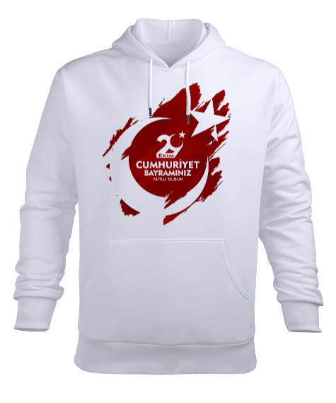 29 Ekim Cumhuriyet Bayramı Baskılı Erkek Kapüşonlu Hoodie Sweatshirt - Tisho