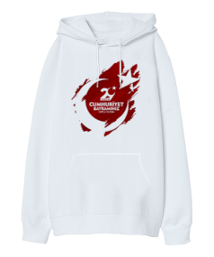 29 Ekim Cumhuriyet Bayramı Baskılı Oversize Unisex Kapüşonlu Sweatshirt - Tisho