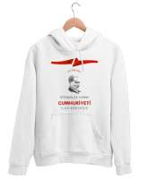 29 Ekim Cumhuriyet Bayramı Beyaz Unisex Kapşonlu Sweatshirt - Tisho