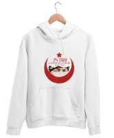 29 ekim cumhuriyet bayramı Beyaz Unisex Kapşonlu Sweatshirt - Tisho