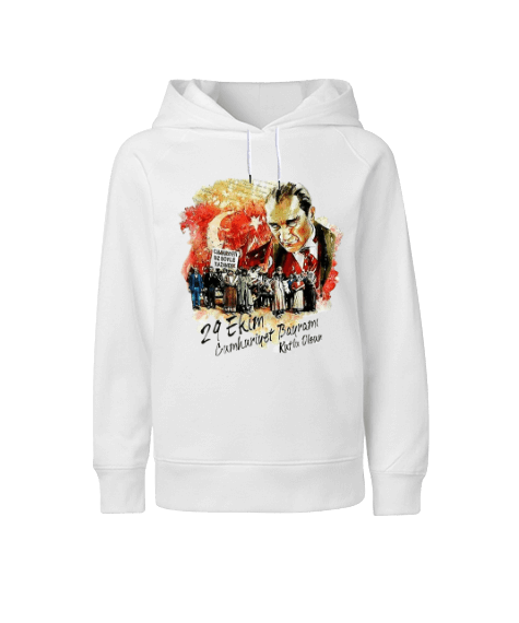 Tisho - 29 Ekim Cumhuriyet Bayramı October 29 Republic Day Çocuk Unisex Hoodie Kapüşonlu