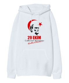 29 Ekim Cumhuriyet Bayramı Oversize Unisex Kapüşonlu Sweatshirt - Tisho