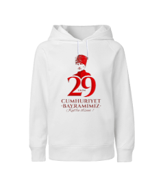 29 Ekim Cumhuriyet Bayramı ve Atatürk Baskılı Çocuk Unisex Hoodie Kapüşonlu - Tisho
