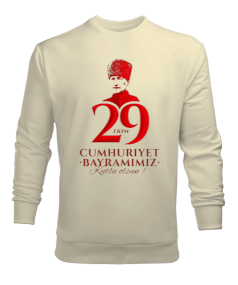 29 Ekim Cumhuriyet Bayramı ve Atatürk Baskılı Erkek Sweatshirt - Tisho