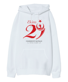 29 Ekim Oversize Unisex Kapüşonlu Sweatshirt - Tisho
