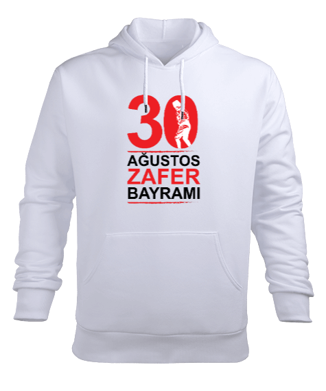 Tisho - 30 ağustos desenli sweatshirt Erkek Kapüşonlu Hoodie Sweatshirt