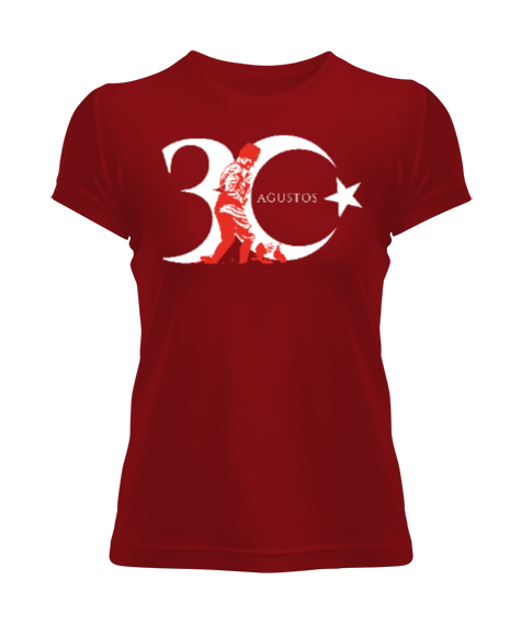30 Ağustos Kırmızı-2 Kadın Tişört