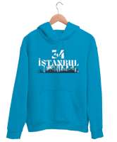 34 İstanbul Turkuaz Unisex Kapşonlu Sweatshirt - Tisho